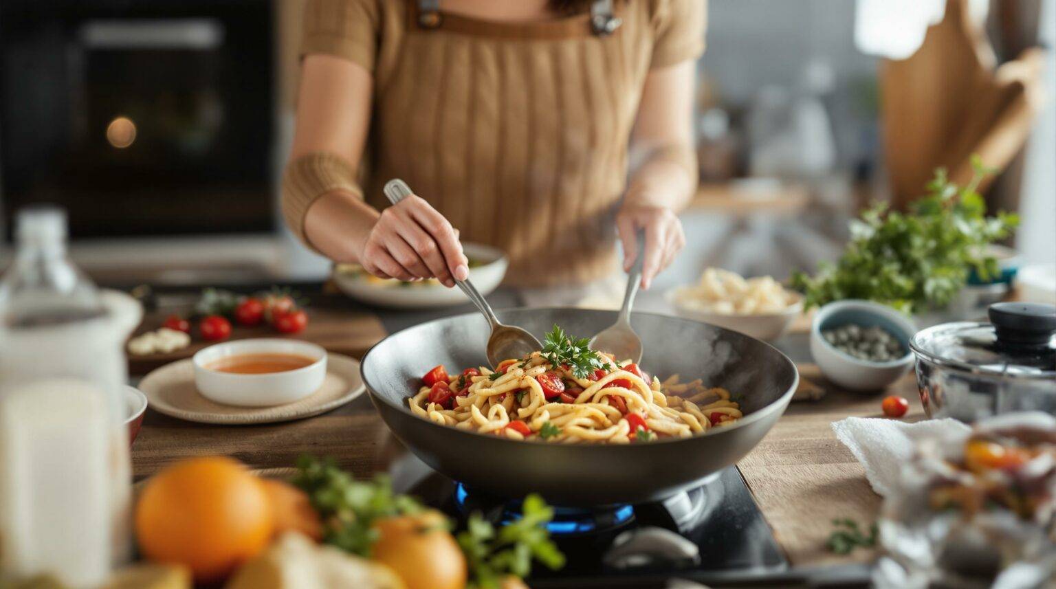 Cooking a Meal Together at Home